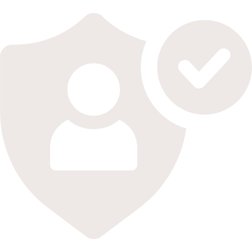 Icon of a shield with a person and a checkmark indicating security or verified user