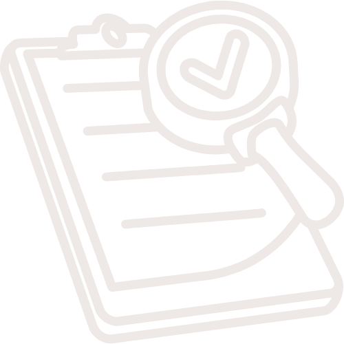 Clipboard with a checklist and a magnifying glass showing a checkmark