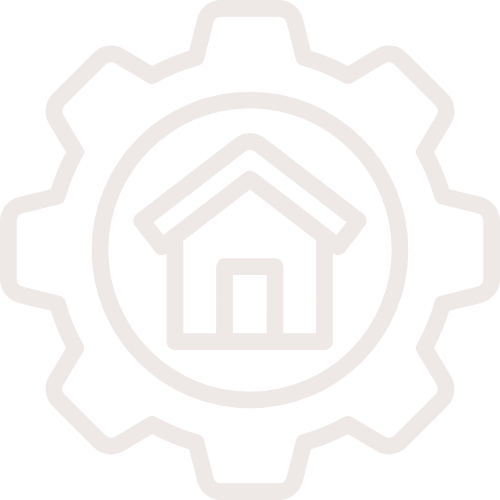 Icon of a house inside a gear