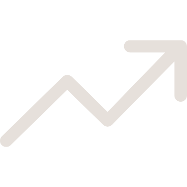 Grey upward trending line graph with an arrow at the end on a black background.