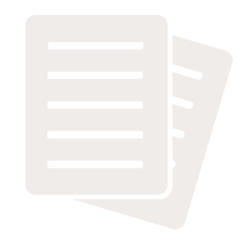 Two documents or sheets of paper with horizontal lines, depicted in a minimalist, icon-like style.