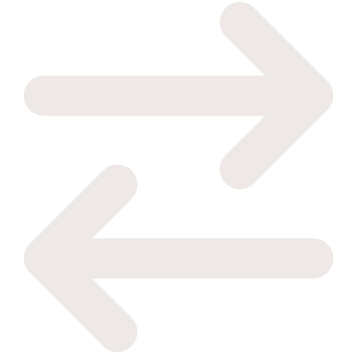 Two white arrows pointing in opposite directions, one to the right and one to the left, on a black background.