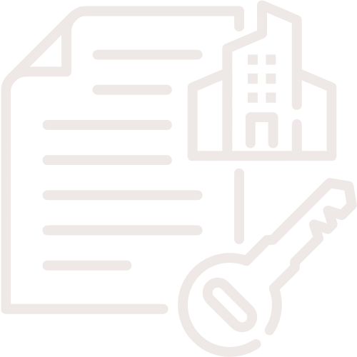Icon of a document with a house and a key.