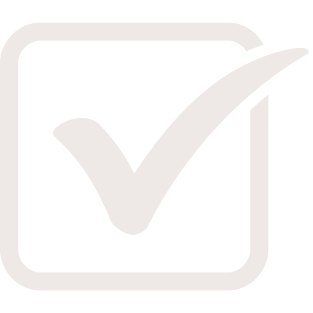 A white checkmark inside a box on a black background.
