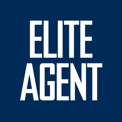 Text reading 'ELITE AGENT' on a dark blue background.