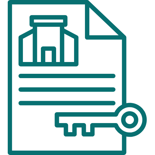 Icon of a document with a bottle image, a key, and lines of text.
