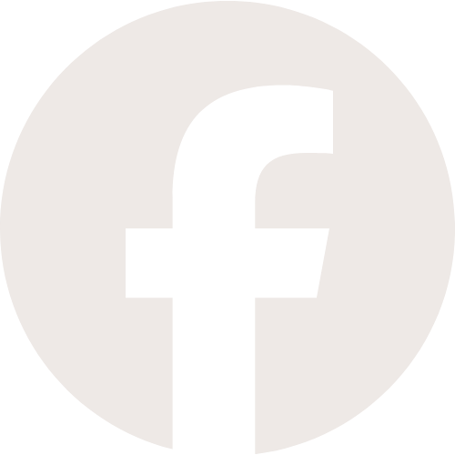 Facebook logo with a black lowercase 'f' inside a gray circle.