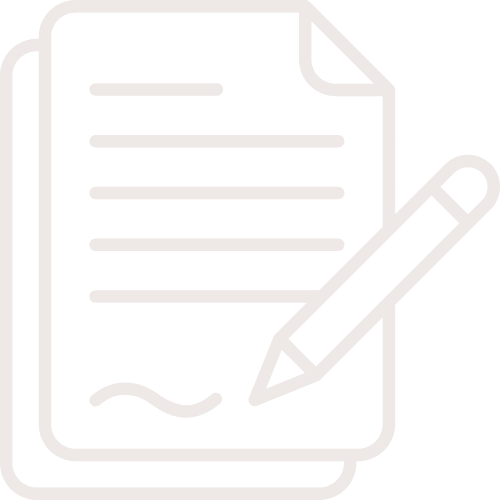 Outline of a paper with lines of text and a signature, with a pen writing on it.