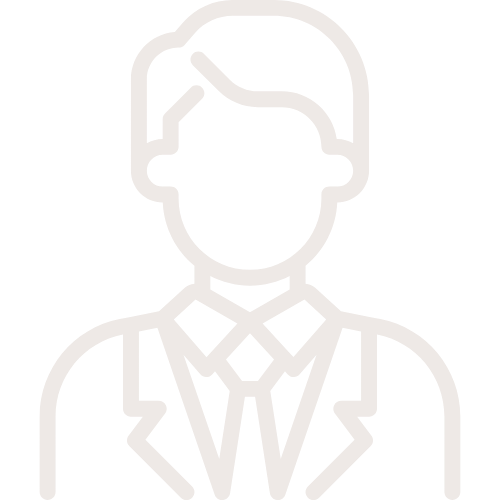 Outline of a person wearing a suit and tie.
