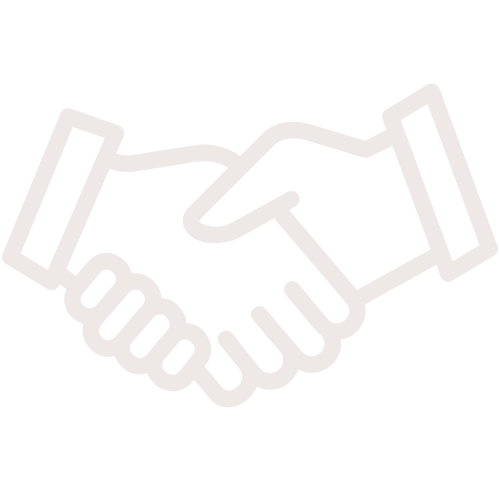 Icon of two hands shaking to symbolize agreement or partnership.