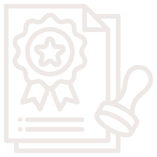 Certificate or award with a ribbon and seal icon