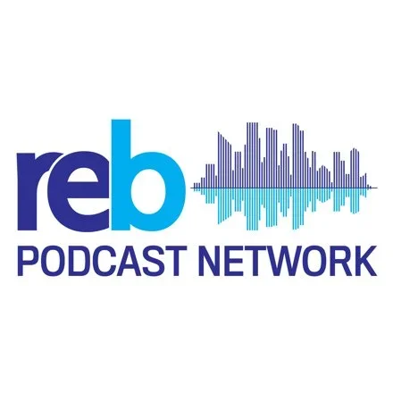 Reb Podcast Network logo with stylized sound wave graphic.