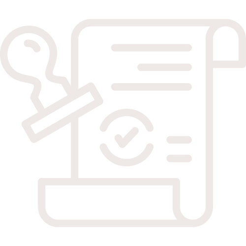 Icon of a signature stamp and a document or receipt.
