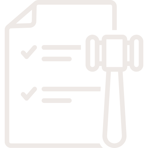 Icon of a checklist paper with a hammer, representing task completion or verification.