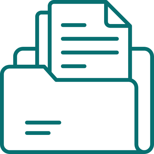 Icon of a file folder with documents inside