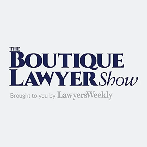 Logo for The Boutique Lawyer Show, brought to you by LawyersWeekly.