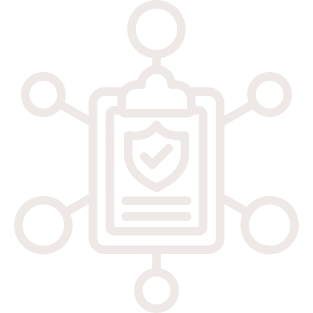 A digital icon of a mobile device with a shield and checkmark, surrounded by connected nodes representing cybersecurity or data protection.
