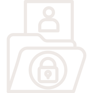 Icons representing user profile and security lock in a folder