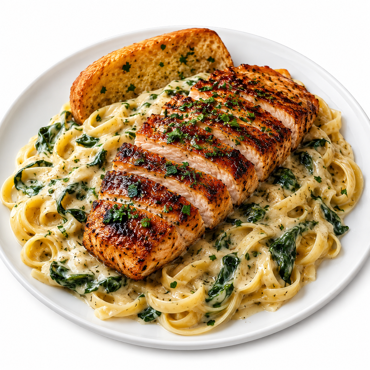 Chicken And Spinach Alfredo Bowl