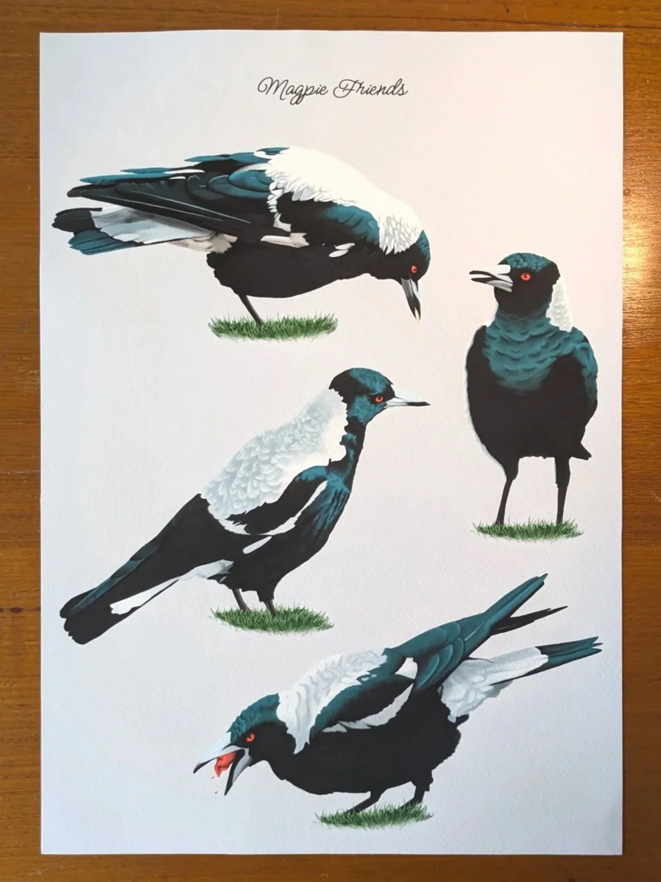 Magpie Friends Print (A4, A3)