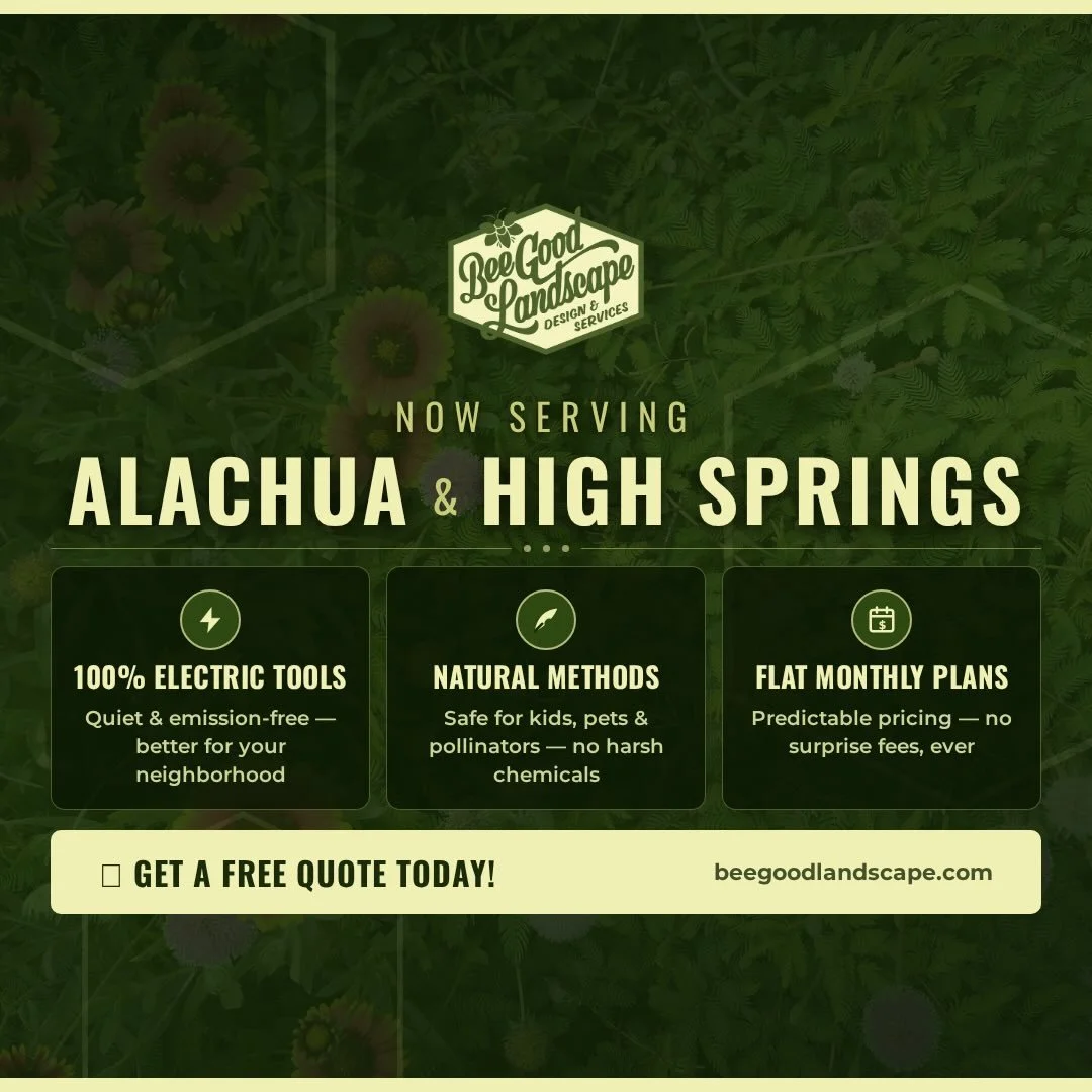 We are looking for more landscape maintenance and mow clients in the Alachua &amp; High Springs area! Tag your friends who want to switch over to our knowledgeable care and electric lawn services. ⚡️ 😎
