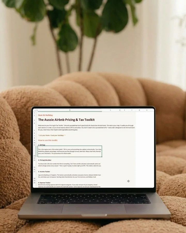I built this to keep track of our Airbnb income. 

After 10 years of hosting our home on Airbnb, I had spreadsheets everywhere ~ pricing on one, expenses on another, ATO stuff scattered across emails and receipts. Every June at tax time I&rsquo;d los