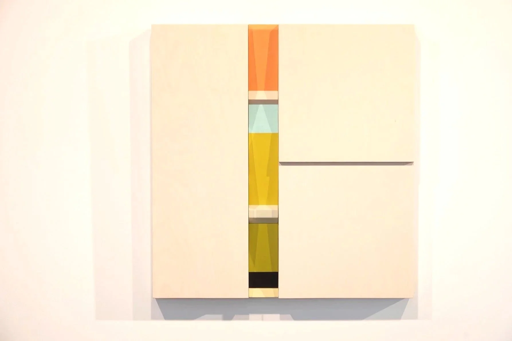 Alone but moving II, acrylic and wood stain on birch ply, 600mm x 600mm x 50mm (sold)