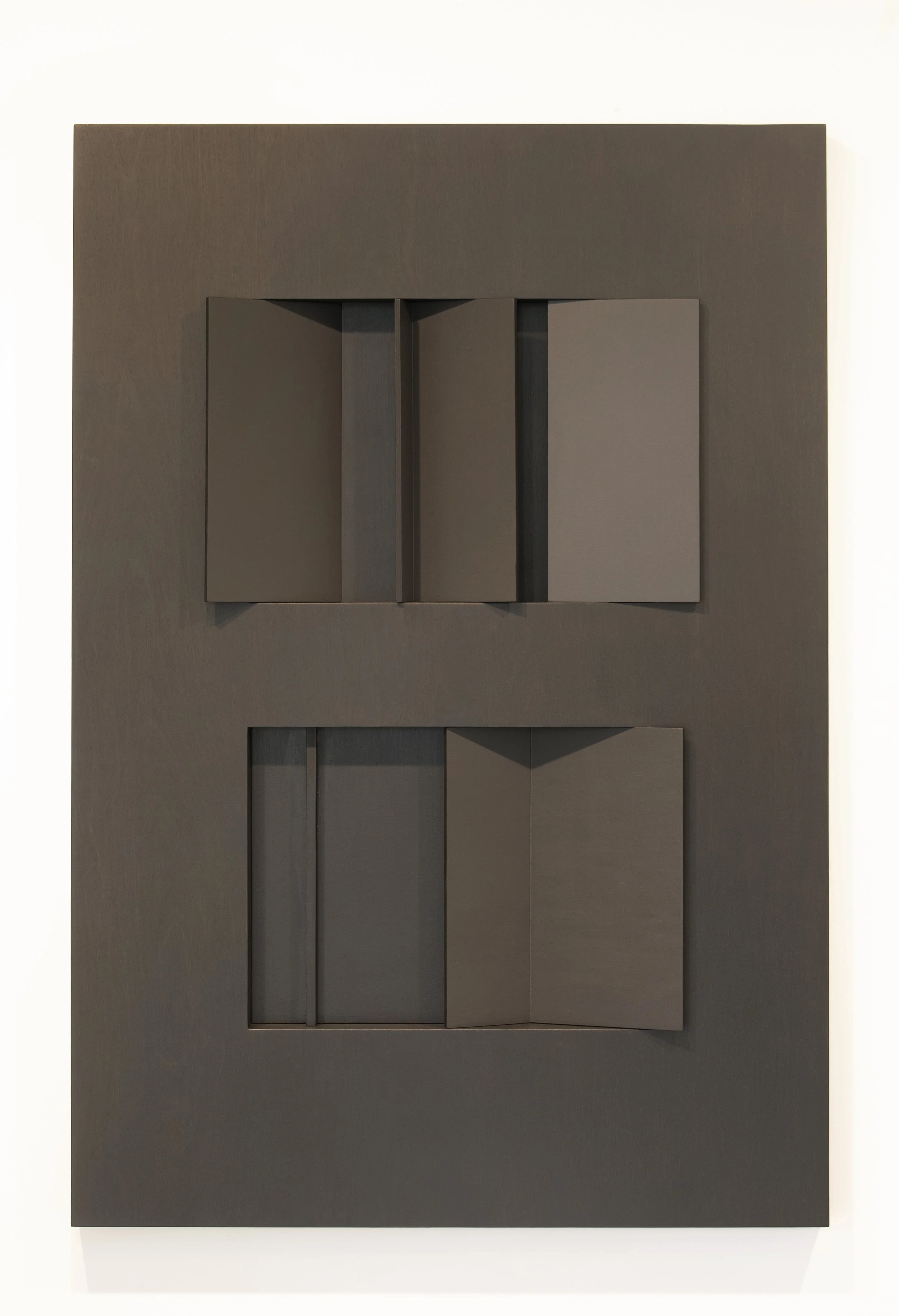 Highpoint I, acrylic paint & wood stain on ply, 750mm x 1100mm x 50mm