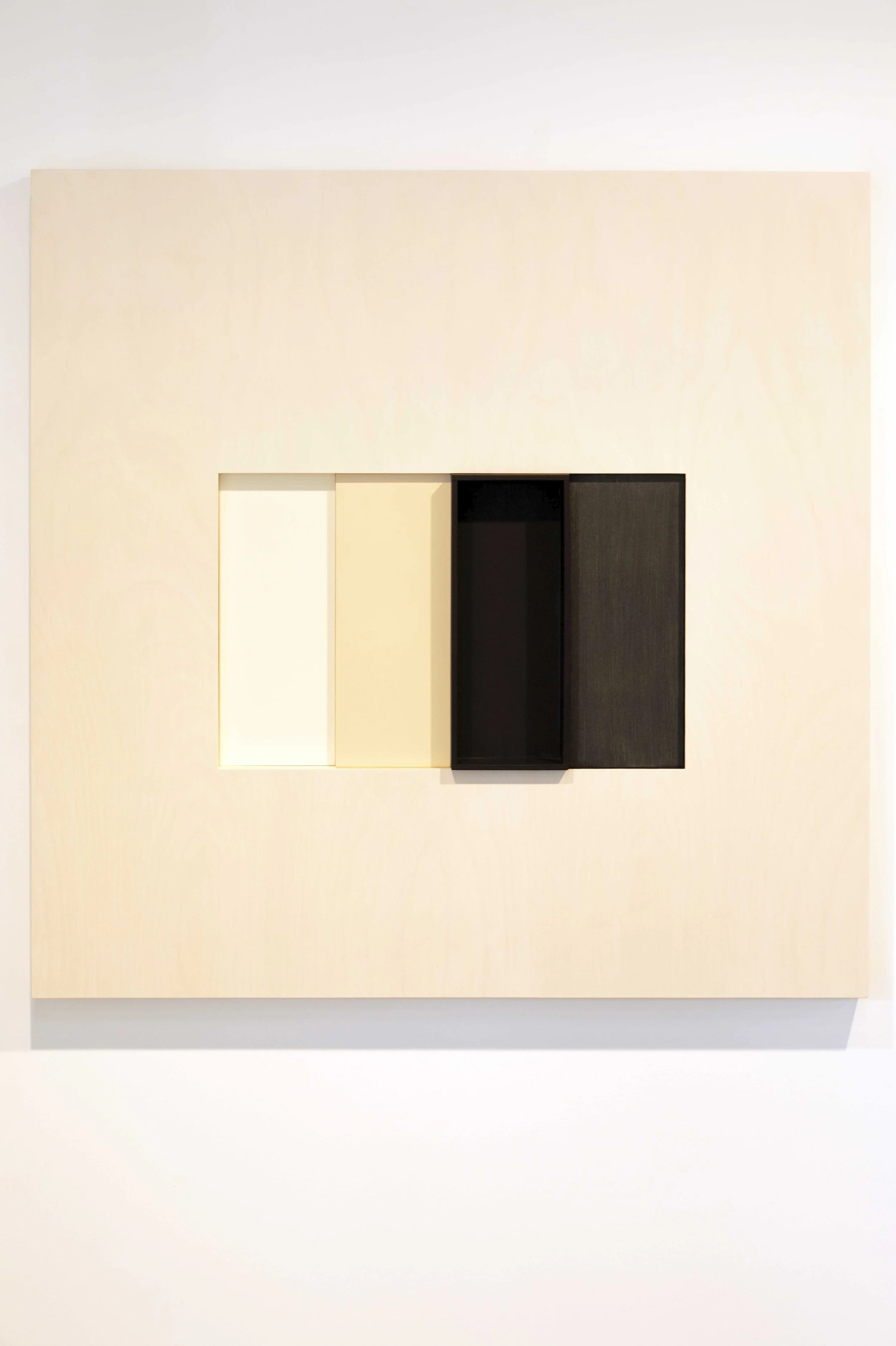 Placement I, acrylic paint & wood stain on ply, 900mm x 900mm x 50mm