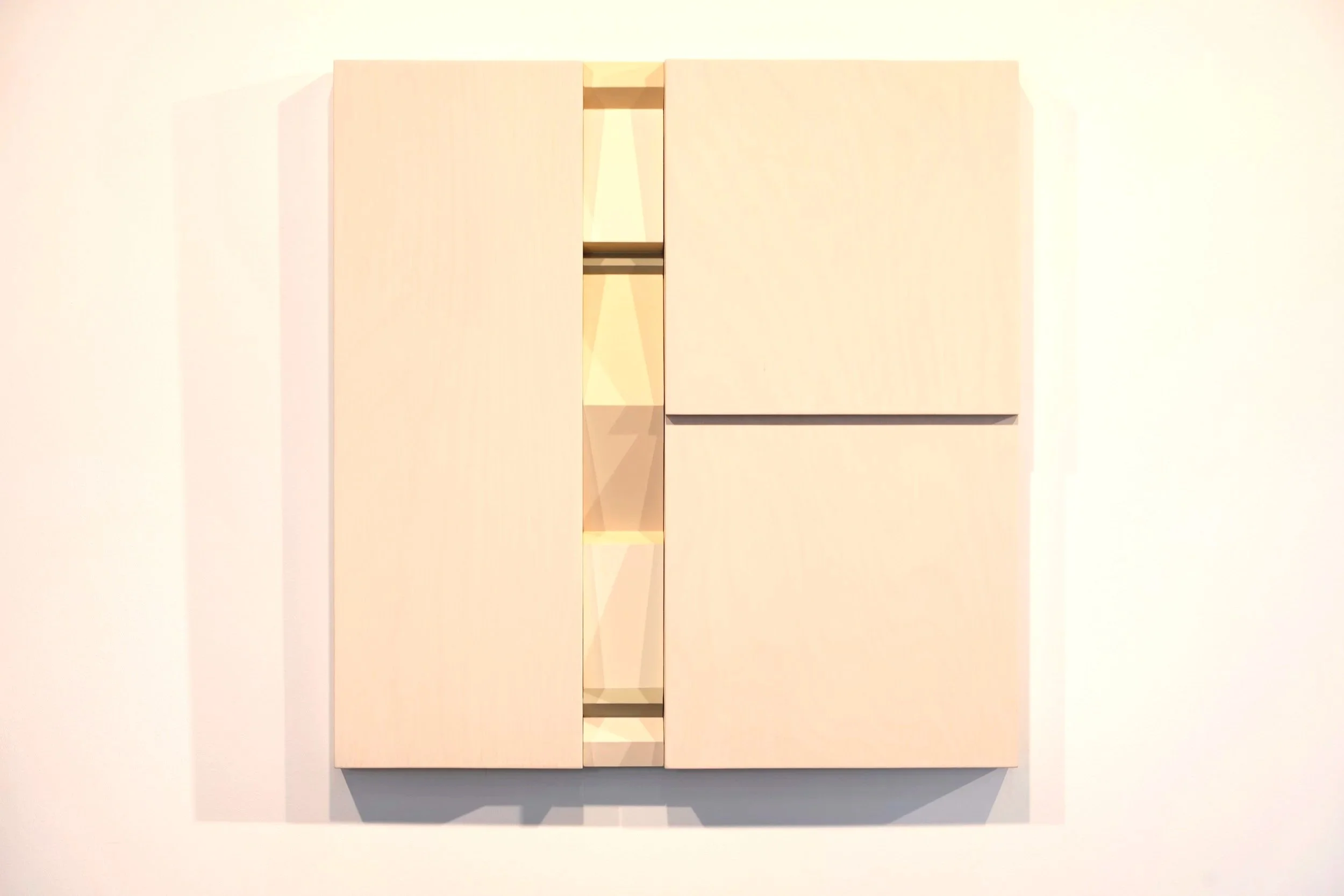 Alone but moving III, acrylic and wood stain on birch ply, 600mm x 600mm x 50mm (sold)