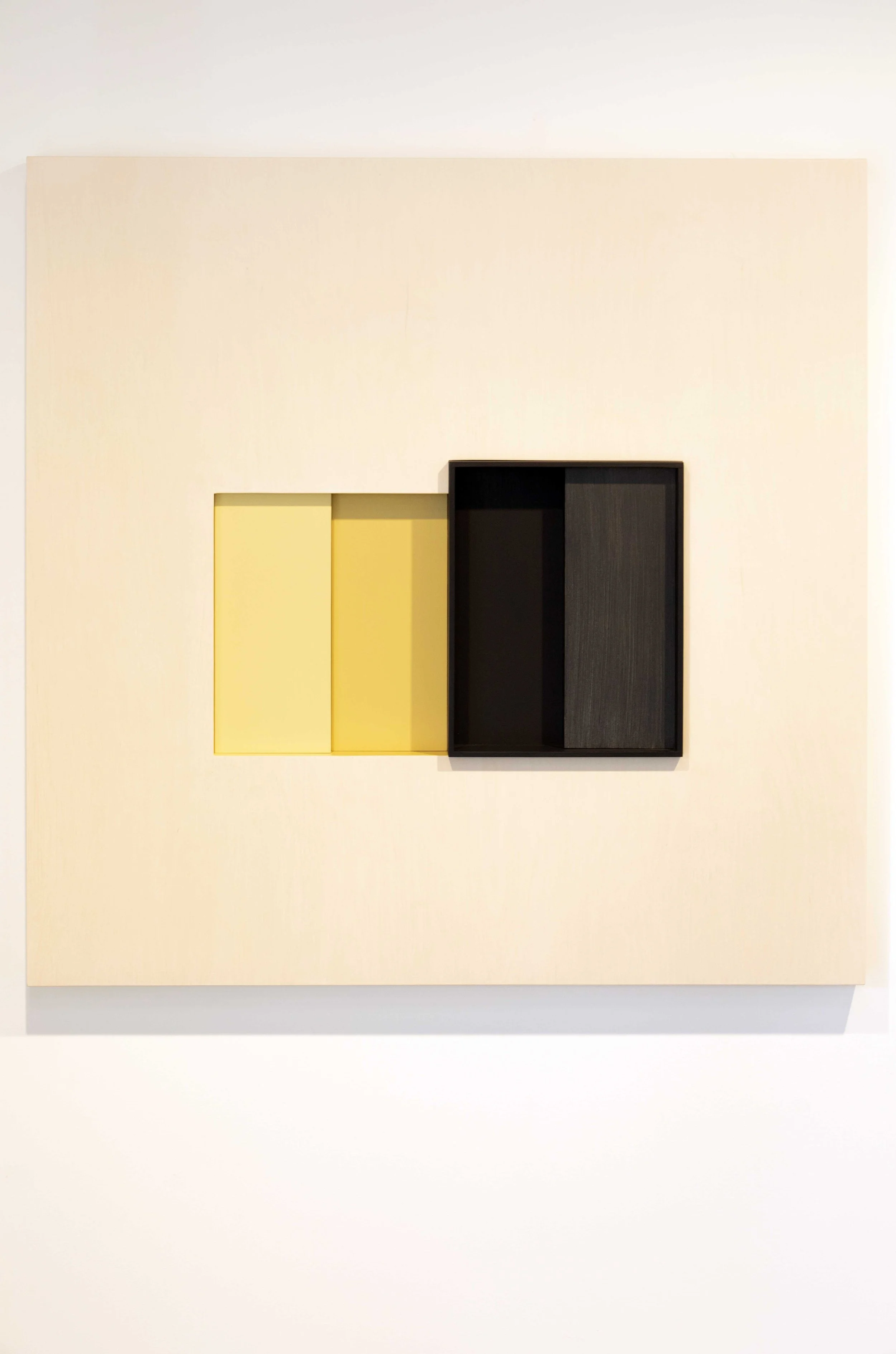 Placement II, acrylic paint & wood stain on ply, 900mm x 900mm x 50mm