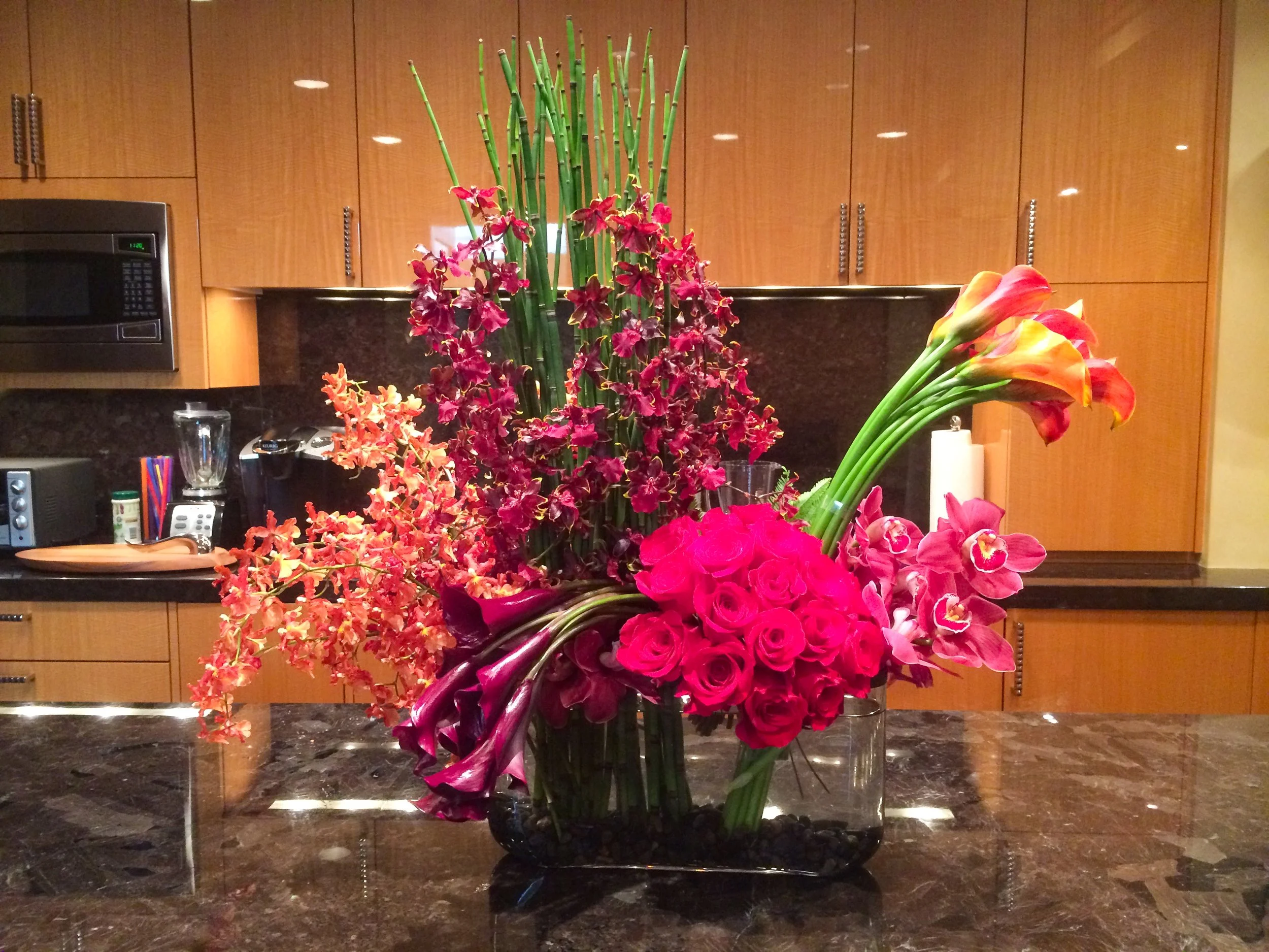 Orchids, Roses and Calas .jpg