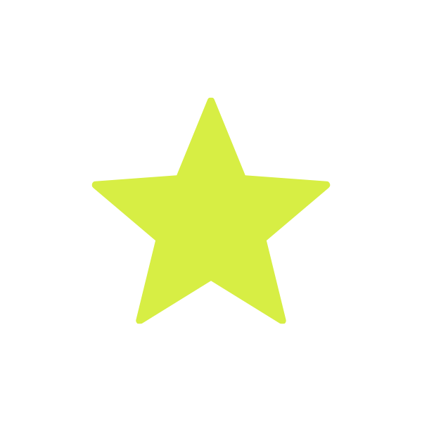 Bright yellow star with five points on a black background.