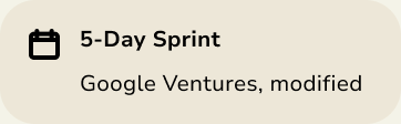 5-Day Sprint: Google Ventures methodology, modified.