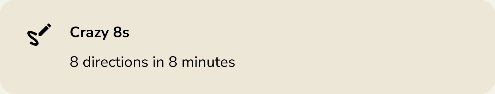 Crazy 8s: 8 directions in 8 minutes.