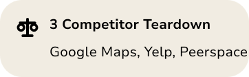3 Competitor Teardown: Google Maps, Yelp, and Peerspace.