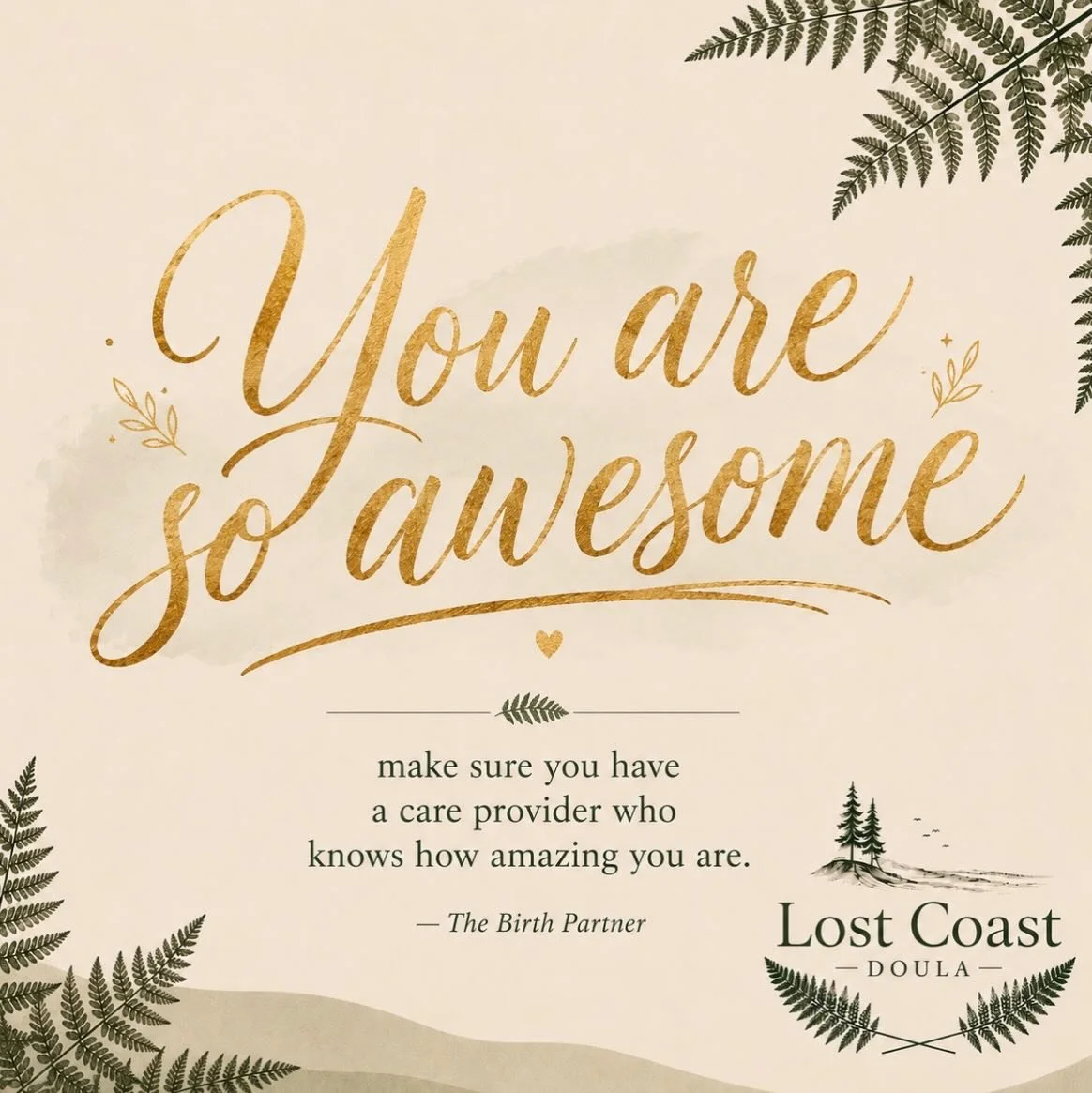 🌿 Quote of the week ❤️

One of the most important parts of pregnancy is finding a care team that makes you feel respected, informed, and supported.

You deserve that and more ❤️ Message me to book a free consultation! 

#LostCoastDoula #BirthDoula #
