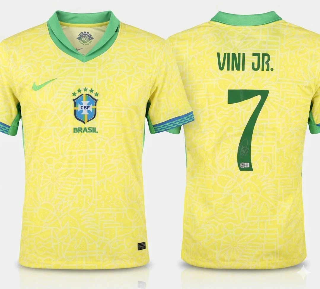 Vinicius Junior Signed Brazil Jersey World Cup Autographed Beckett Authenticated