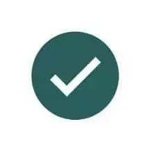 Green circle with a white check mark inside