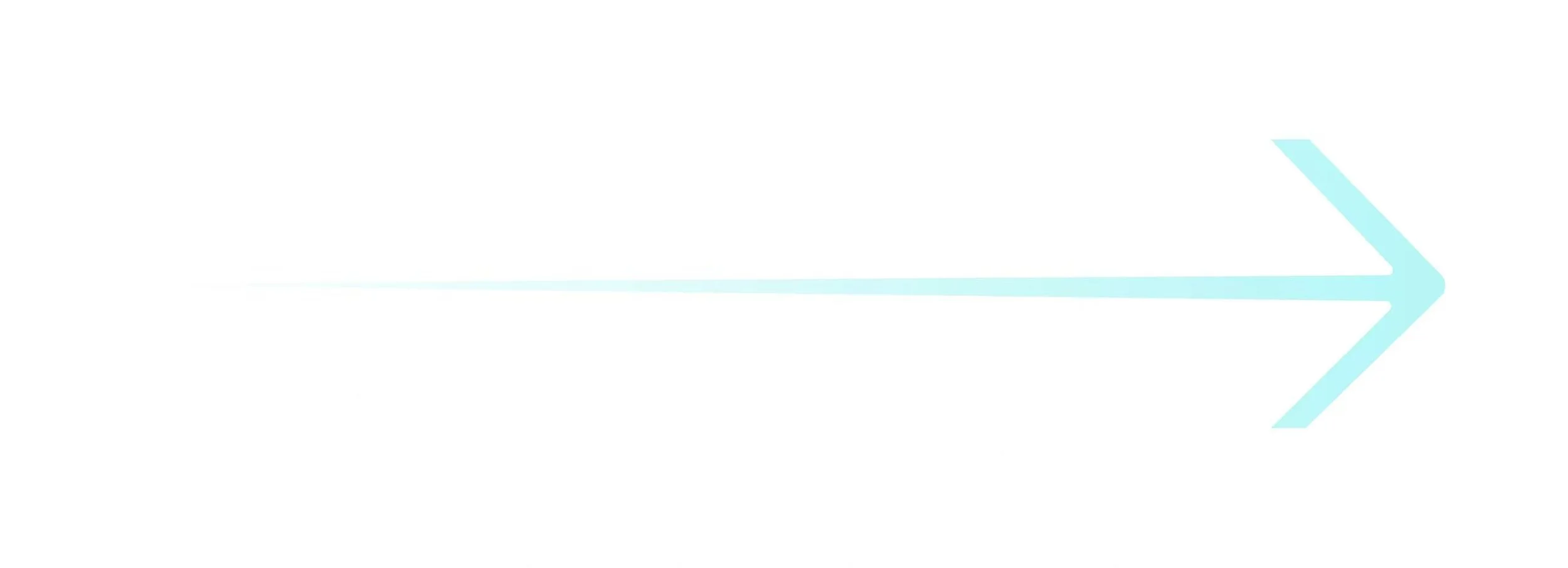 Light blue arrow pointing to the right on a white background.