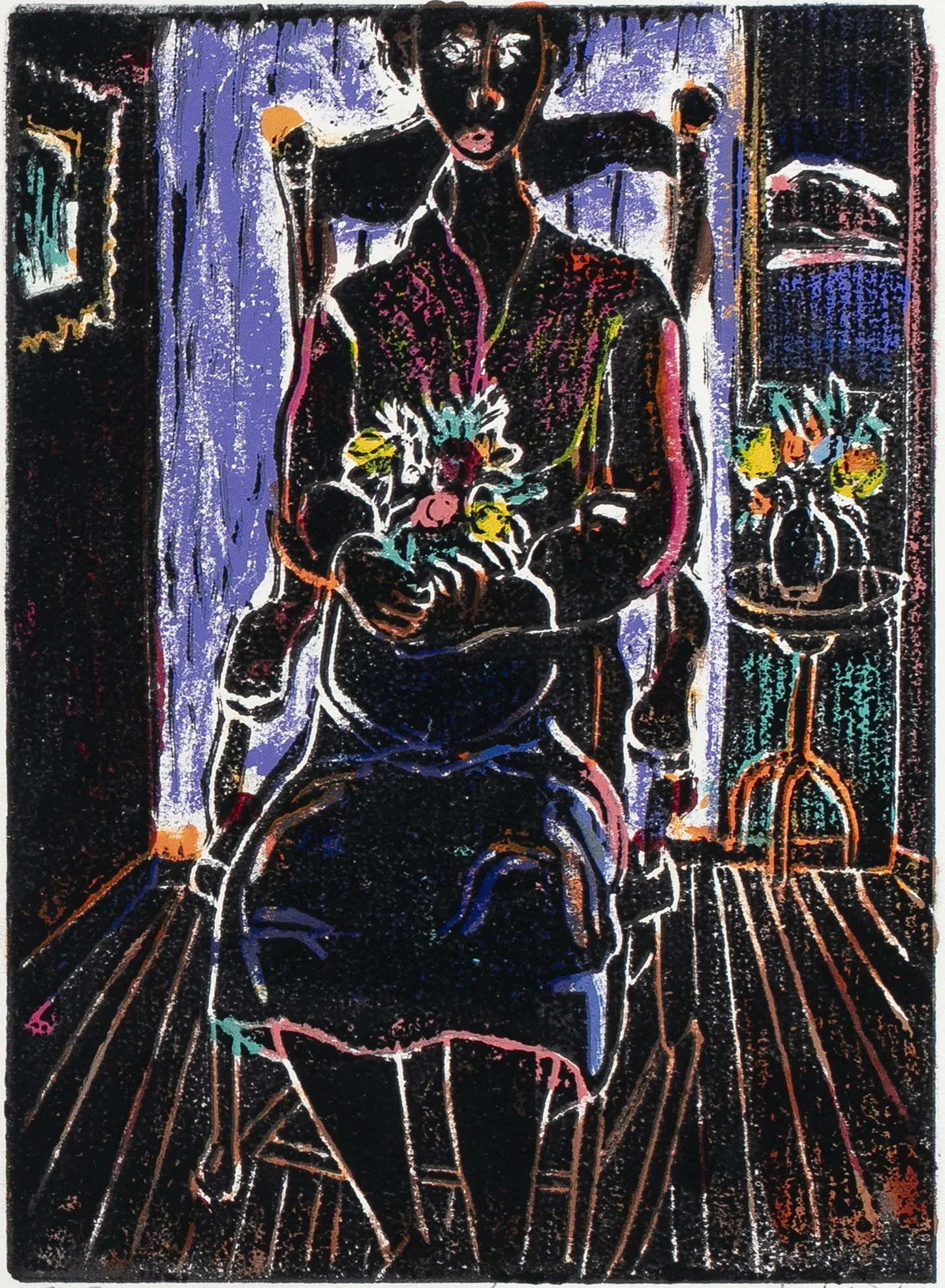 The Rocker, 2012; linocut, 21 x 15 inches (sheet), signed, dated, titled, and numbered, 10/30.