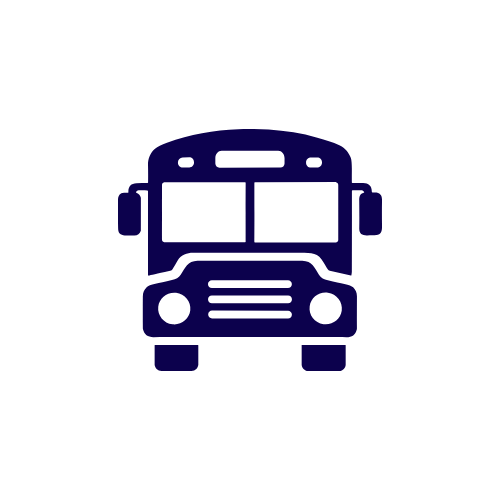 Icon of a school bus with a white background