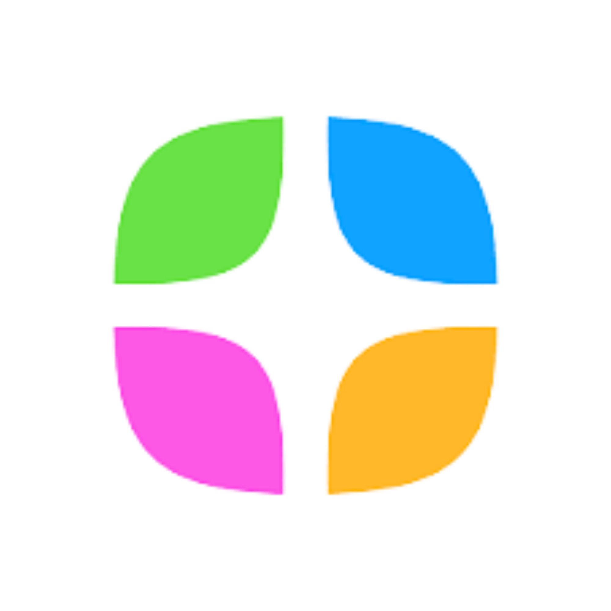 A colorful pie chart divided into section with green, blue, pink, and orange segments, no labels or legend visible.