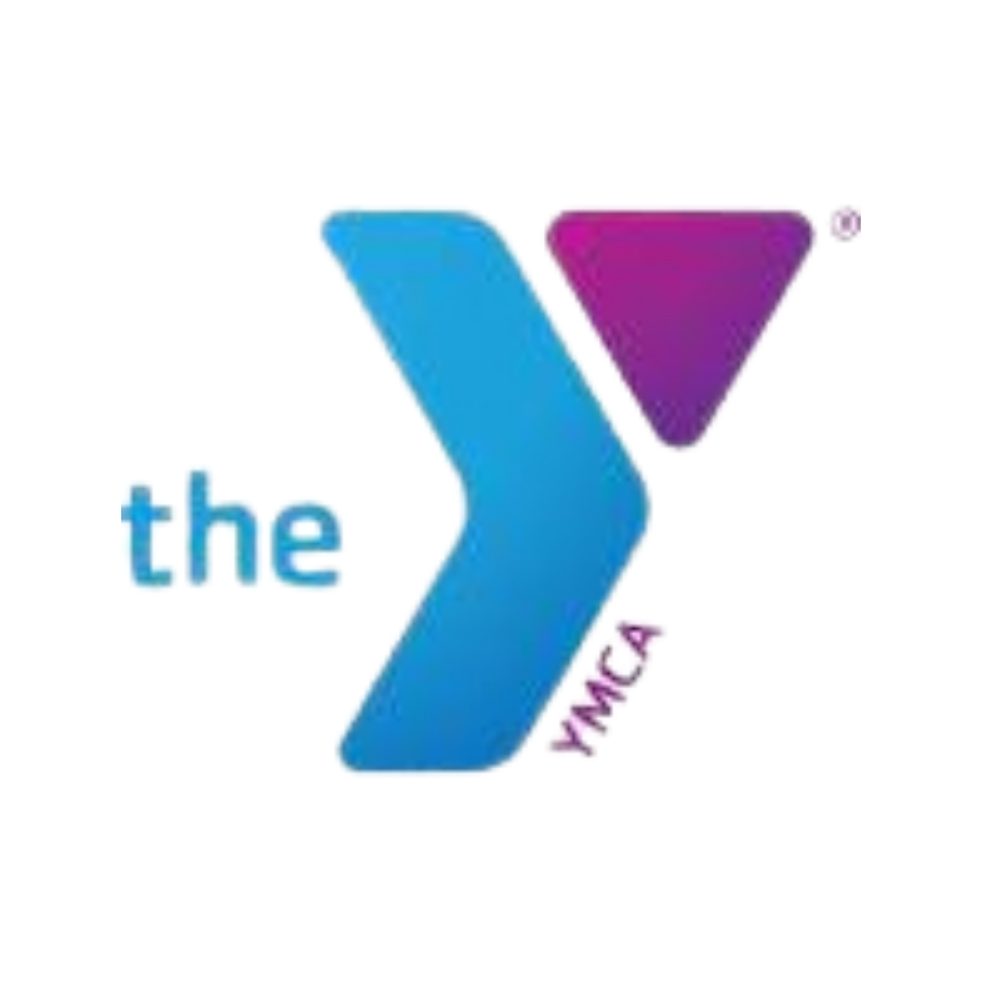The YMCA logo with a blue and purple color scheme and the word 'the' beneath it.
