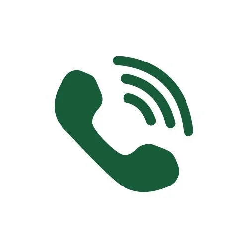 Green phone receiver icon with Wi-Fi signal lines