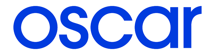 Blue text spelling 'Oscar' on a white background.