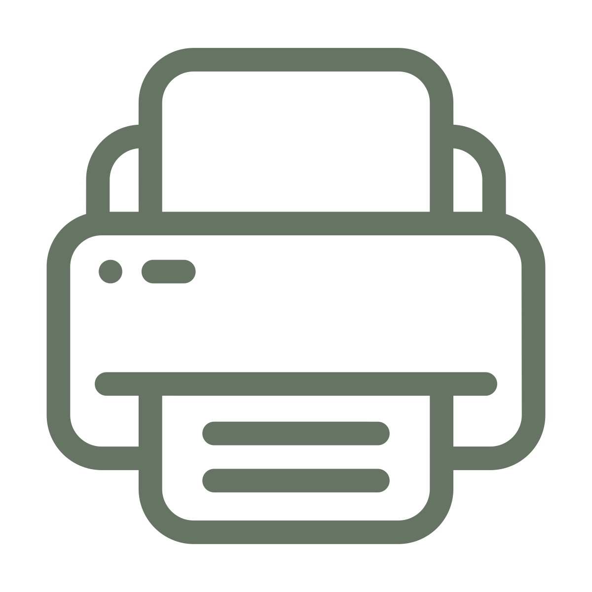 Outline icon of a multi-function printer or copier with paper tray and control panel.
