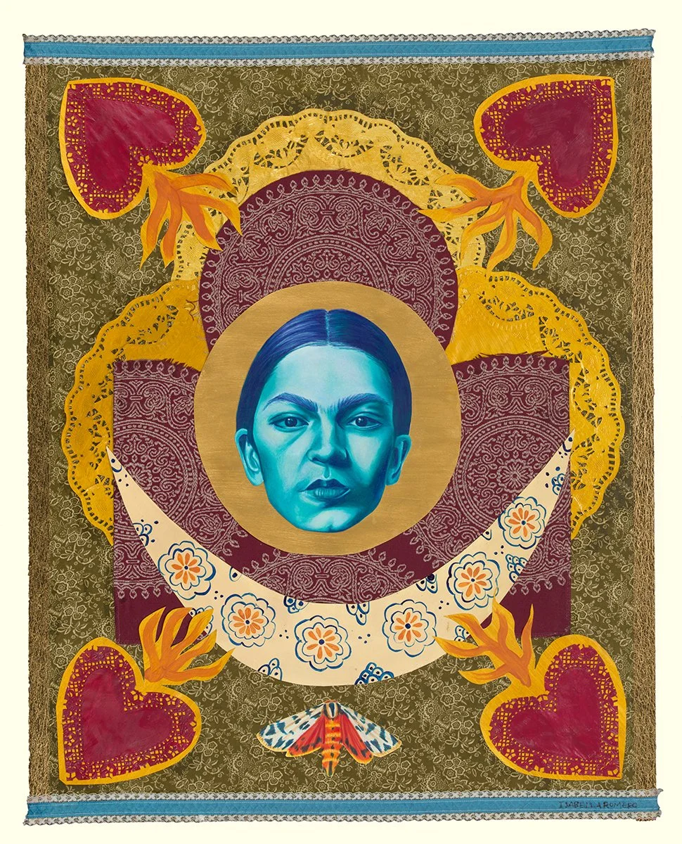 Patrona Santa Frida, 2023, 20" x 32", multi-media