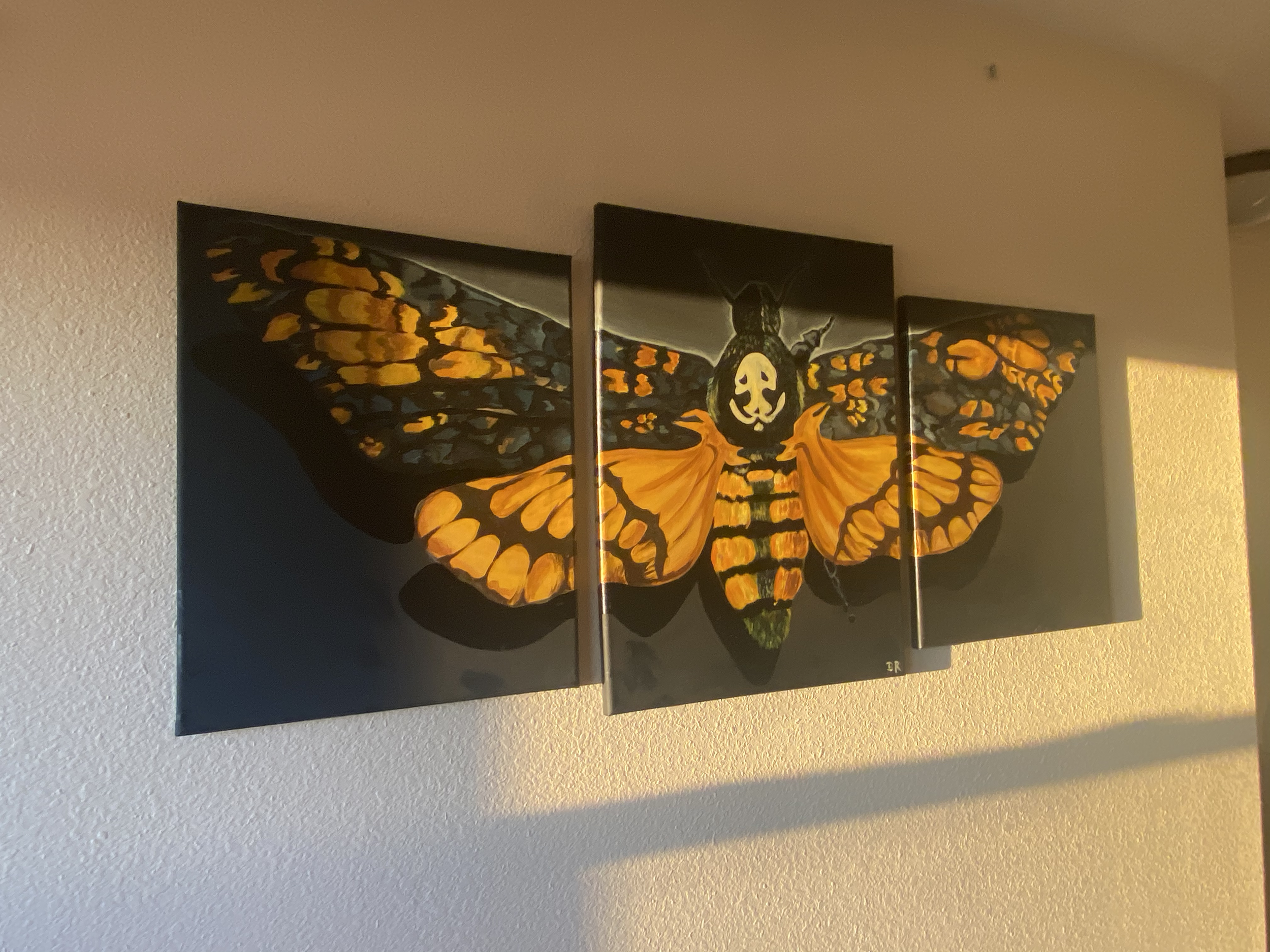 Memento Mori, 2021, 16" x 20"/18" x 24"/16" x 20", acrylic on canvas