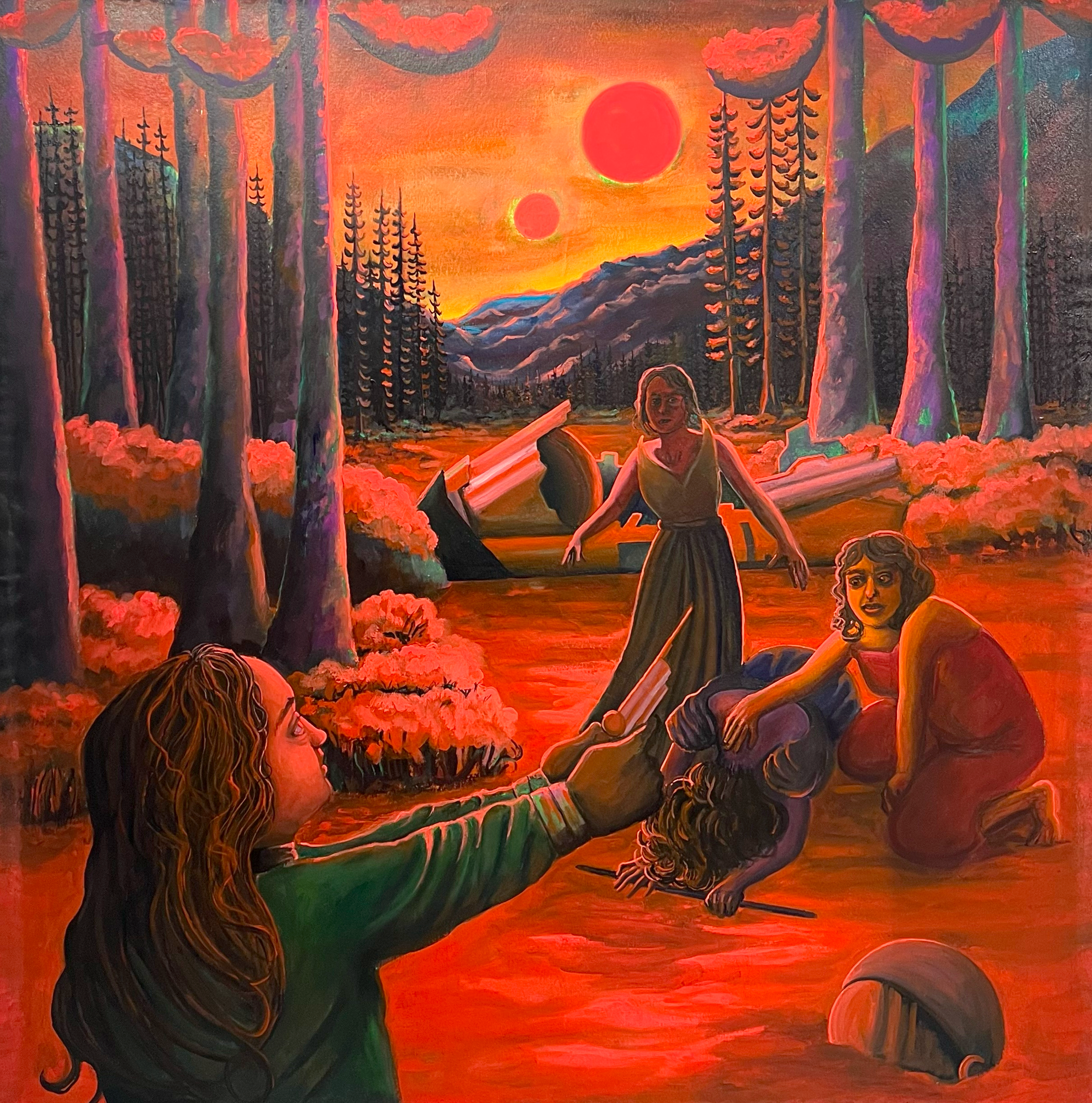 Space Fantasy: The Climax (Part 5), acrylic on canvas, 60" x 60", 2026